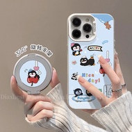 Cartoon Cartoon Penguin Suitable for iqooneo9 Phone Case New Style neo8pro Rotating Bracket IQOONEO7