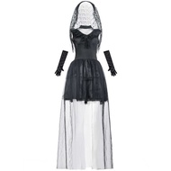 M-XL Ghost Wedding Dress Dry Corpse Zombie Vampire Long Skirt Halloween Costume Ghost Bride Adult Fe