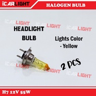2 pcs H7 12V 55W Yellow Halogen Bulbs Headlight Bulb Car Head Lamp Bulb Mentol Proton Saga Flx Fl Sv