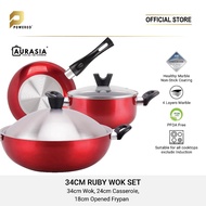 Aurasia Ruby 34cm Wok SET (Buy 1 free 4 items)