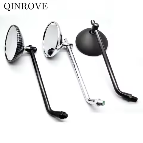 Black Chrome Motorcycle Rearview Mirrors ABS 8 10MM Cafer Racer Universal Mirror For Piaggio Zip mp3