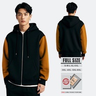 Oversized zipper hoodie (S-6XL) Plain jacket combination BLACK TURMERIC Men's oversized zipper hoodi