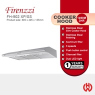 FIRENZZI FH-902 XP/SS 1490M3 STAINLESS STEEL SLIM HOOD COOKER HOOD