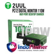 2UUL PC12 Digital Monitor 110W Muit-Port - 110W Digital Monitor Multi-Port Desktop Charger