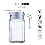 Luminarc Kaca Jug Air Octime Jug 1.1L/1.6L Jus Teh Kendi Sejuk Panas Minuman Bekas Kaca Minuman