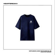 4PERCENT 4% HEARTBREAK DIFFUSION LOGO TEE SUEDE BLUE / 副線款麂皮藍短袖T恤 M