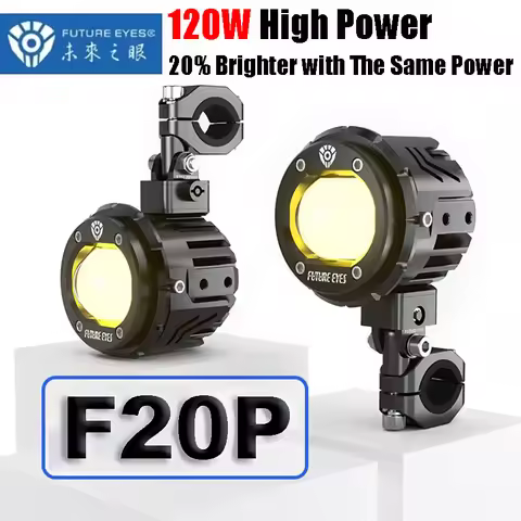 Future Eyes F20P Motorcycle Spotlight Assist Fog Lamps New Wired Switch 120W Ultra Bright Auxiliary 