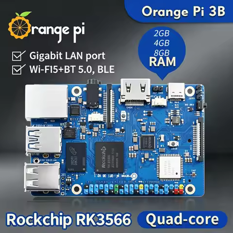 Orange Pi 3B 2/4/8GB Ram Development Board RK3566 Up to 1.8GHz Chip WIFI-BT Single Board Computer Or