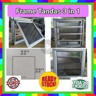 (Ready stock) Frame Tingkap Tandas 3in1(22"x22")