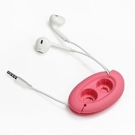 【CARD】耳塞式重低音3.5mm耳機收納組(粉紅色)/含創意強力磁扣