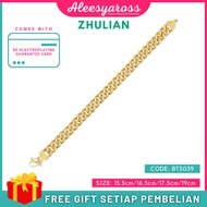 ZHULIAN Rantai Tangan BT5039 Rantai Tapak Gajah Gold Plated Emas Zhulian Original