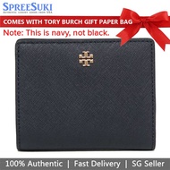 Tory Burch Wallet With Gift Paper Bag Small Wallet Emerson Mini Wallet Navy Dark Blue # 80900