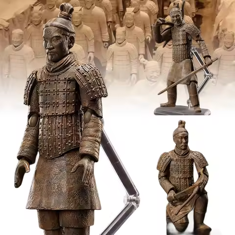 The Terracotta Army Figures Chinese Antiques Terracotta Warriors Action Figma Figurines Soldier Stat