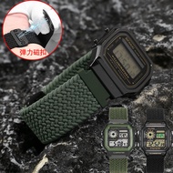 Suitable for Casio Small Square AE1200/1300/F91W/W218/F108 Elastic Magnetic Buckle Nylon Watch Strap