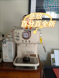 100% 全新 復古款家用濃縮義式半自動咖啡機金屬機身打奶泡一體小型商用Retro-style semi-automatic coffee maker with milk frothing funct