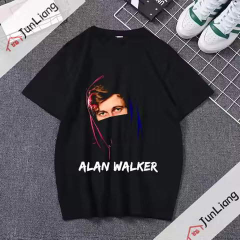 DJ Music Star Alan Olav Walker Printed T-shirt Unisex Loose Casual Fashion Street Wear Summer Short 
