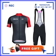 [] GCN Cycling Jersey Set Short Sleeved Road Bike Bicycle Bib Pants with Comfortable Gel Pad