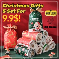 【5set For 9.9$】 Christmas Gifts wrappings Package 20pcs Drawstring Candy Party Events Bags Xmas