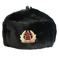 CAMOLAND Soviet Army Military Badge Bomber Hats For Men Women Faux Fur Winter Hat Russia Ushanka Pil
