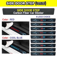 Side Door Step Carbon Fiber Car Sticker (BLUE / RED) SAGA / EXORA / IRIZ / PERSONA / X50 / X70 / WIRA / WAJA / PROTON