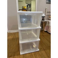Laci 3 Tingkat Plastik Almari Rak Baju Kabinet Murah Plastic Drawer Cabinet Storage Cupboard Rack Wa