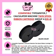 Compatible GROUP 4 GR4 GR-4 GR 4 Twin Spool Ribbon Cartridge Black Typewriter Calculator for Daro Er