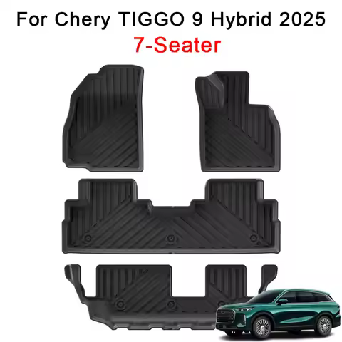 Car Floor Mats for Chery TIGGO 9 Hybrid 2025 7-Seater 3D TPE Waterproof Foot Mat Right Hand Drive Fo