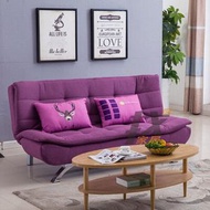 找得 - 客廳多功能梳化床可折疊單人雙人三人位布藝梳化公寓懶人梳化 紫色科技布 100CM 3078