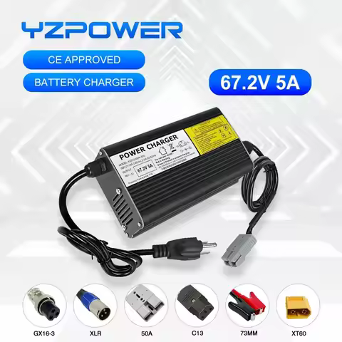 YZPOWER 67.2V 5A Lithium Battery Charger 16s/ 60V 72V 5A Lithium Battery Charger Fast Charging with 