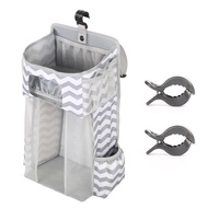 Baby Organizer Crib Hanging Storage Bag Foldable Nursing Stacker Caddy Organizer for Essentials Diaper Bags with Blanket Clips