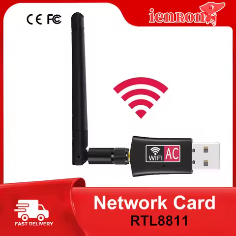 IENRON Wireless Wifi Adapter USB AC600 RTL8811CU Dual Band 600Mbps 2.4GHz-5GHz Antenna PC/Tablet Net