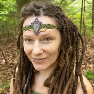 亞特蘭提斯石頭飾，紫綠色頸圈項鍊，仙女飾品