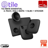 Tile MATE ESSENTIAL | 4- PACK | With 2 MATE / 1 SLIM / 1 STICKER | Powerful Bluetooth Tracker