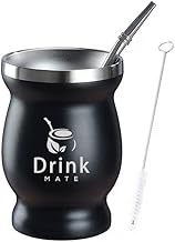 Mate Natural Gourd/Tea Cup Set (Original Traditional Mate Cup - 8 Ounces) | Includes 1 Bombilla (Yer