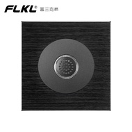 FLKL 13amp Wall Power Switch Black Brushed Aluminum Panel Modern Lighting Switch Universal 3 Pin Plu