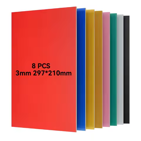 8 Pieces 3mm 297x210mm A4 Paint-free Colorful Plywood for Model Making Laser Cutting Engraving High 