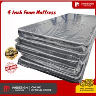 INN 4INCH SINGLE FOAM MATTRESS / 4" FOAM MATTRESS Single 4 Inch Grey Foam Mattress