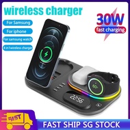 30W Wireless Charging Station Fast Charger Magnetic Phone Charger Dock