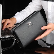 Luxury Brand Men's Wallet Leather Long Wallet  PU Leather Wallet Men Double Zipper Coin Pocket Purse Business Clutch Phone Bag