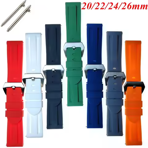 20/22/24/26mm Watch Strap Silicone Rubber Band Quick Release Spring Universal Bracelet For Panerai L