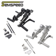 SEMSPEED ที่พักเท้ามอเตอร์ไซค์ชุดเกียร์โยงที่ปรับได้ชุดด้านหลังช่วยเหยียบเท้าสำหรับ Aprilia RS660 RS