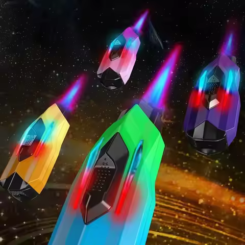 4 Pieces Per Set Torch Lighter with LED Light Refillable Butane Gas Lighter Adjustable Flame Windpro