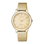 Citizen Eco-Drive EM0502-86P Analog Solar Gold Stainless Steel Strap Women Watch