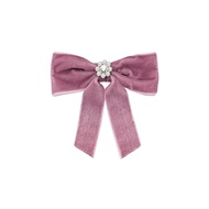 EMI JAY MINI ICONIC VELVET BOW BARRETE IN BABY MAUVE