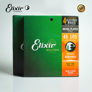 Senar Bass Elektrik Elixir Kualitas Premium 4 String Nickel Plated Steel Nanoweb 45/105 / Elixir Bas
