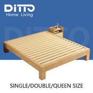 Ditto Solid Wood Bed Frame 150/180CM Bed Frame Queen/King Size Wooden Bed Nordic Bed Frame Tatami for Home