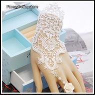 [FF] 1pc Women Goth Rose Beads Flower Lace Slave Glove Adjustable Ring Long Bracelet [TH]
