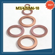 Gasket, gasket, copper flat gasket, marine watch gasket enlarged thickened copper seal M3/M4/M5/M6-M