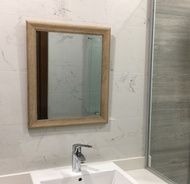 50-70cm Wall Decor Mirror (Iconic Mirror) M356 // bathroom wall stand side cermin hiasan cermin dinding toilet standing washroom makeup 5mm beveled edge mounted 50cm 60cm 70cm Wood Texture Gold Silver Grey metallic wooden