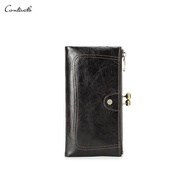 Ví Dài Da Thật Cho Nữ Ví Đựng Thẻ Tín Dụng Khung Kim Loại Ví Đựng Tiền Xu Cho Nữ Có Khóa Kéo Ví RFID